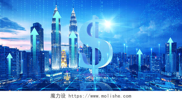青蓝色科技感商业海报互联网金融企业公司商业与金融商业与金融背景